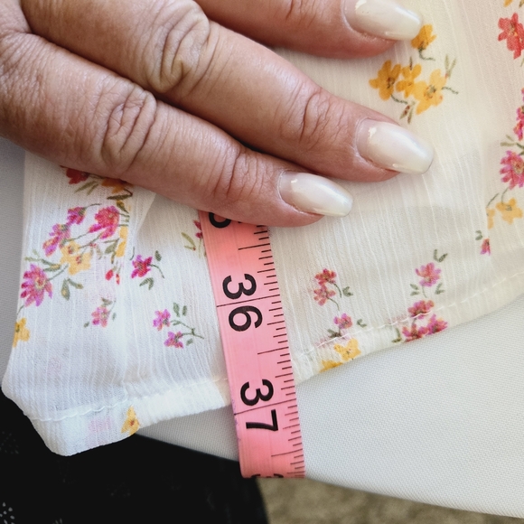 🏷️VINCE CAMUTO Georgette White Floral Long sleeve Shift Dress XXL - Picture 12 of 14